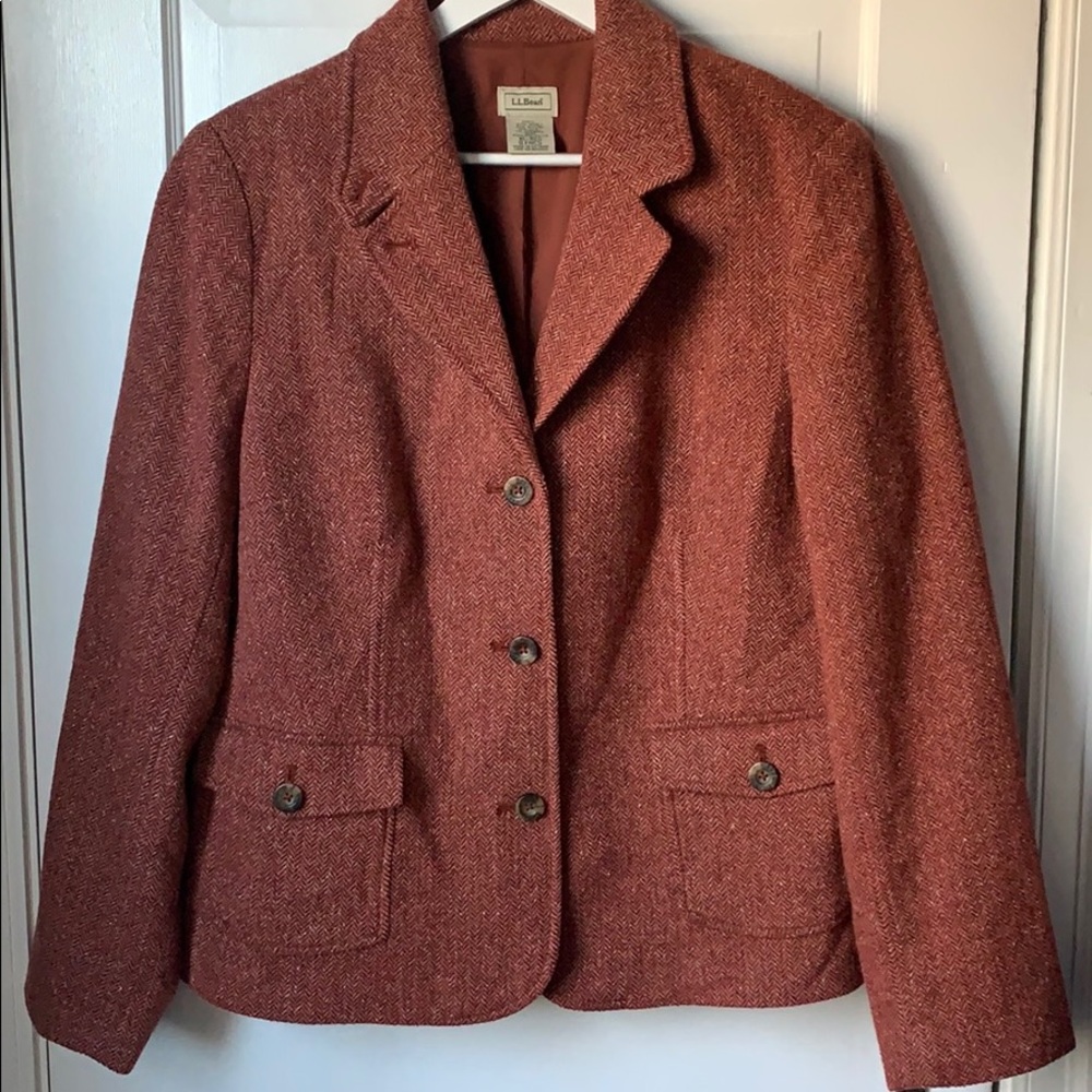 LL BEAN Women’s Button-front Wool-blend Blazer